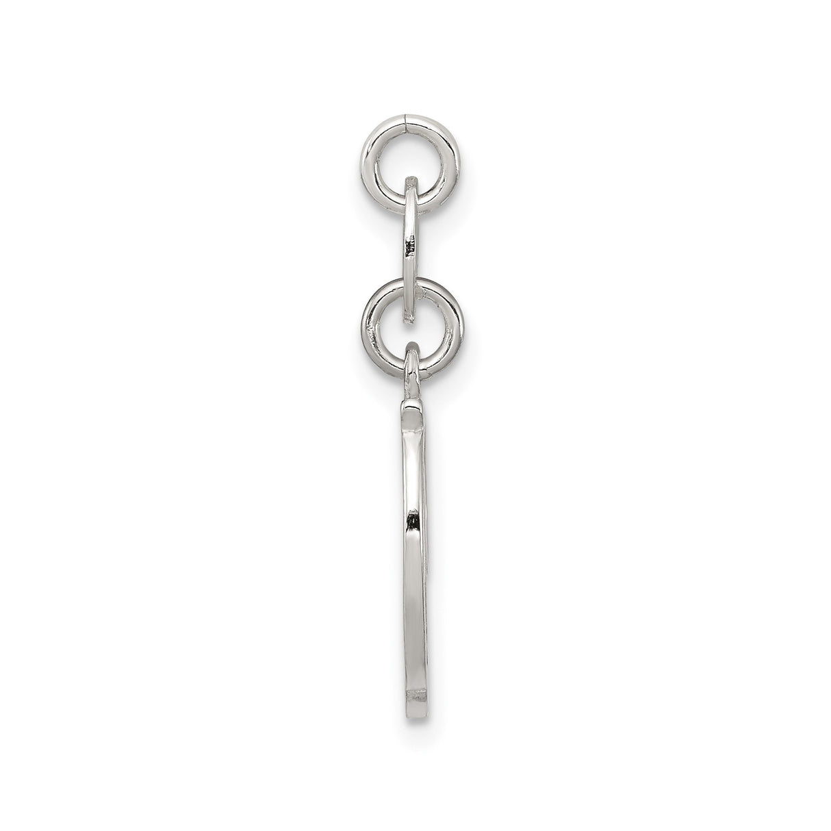 Sterling Silver Initial D Charm Pendant, Cursive Script Design, Polished Finish