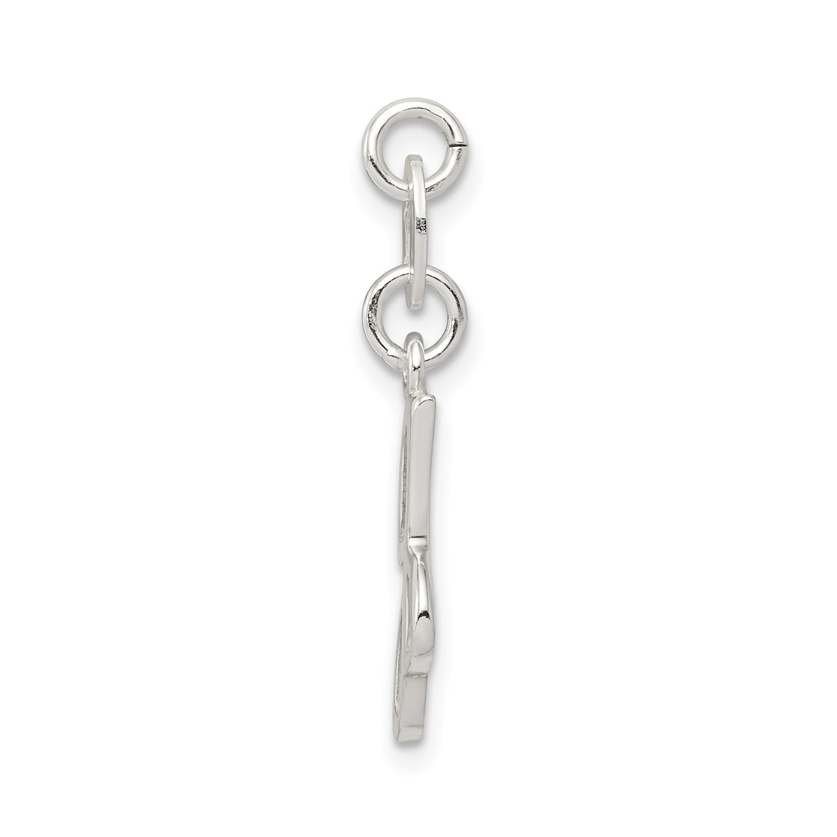 Sterling Silver Pendant, Script Letter G Initial Charm, Polished Cursive Monogram Design