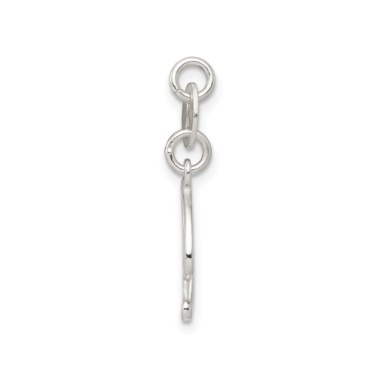 Sterling Silver Script Initial R Pendant, Polished Cursive Letter Charm for Women
