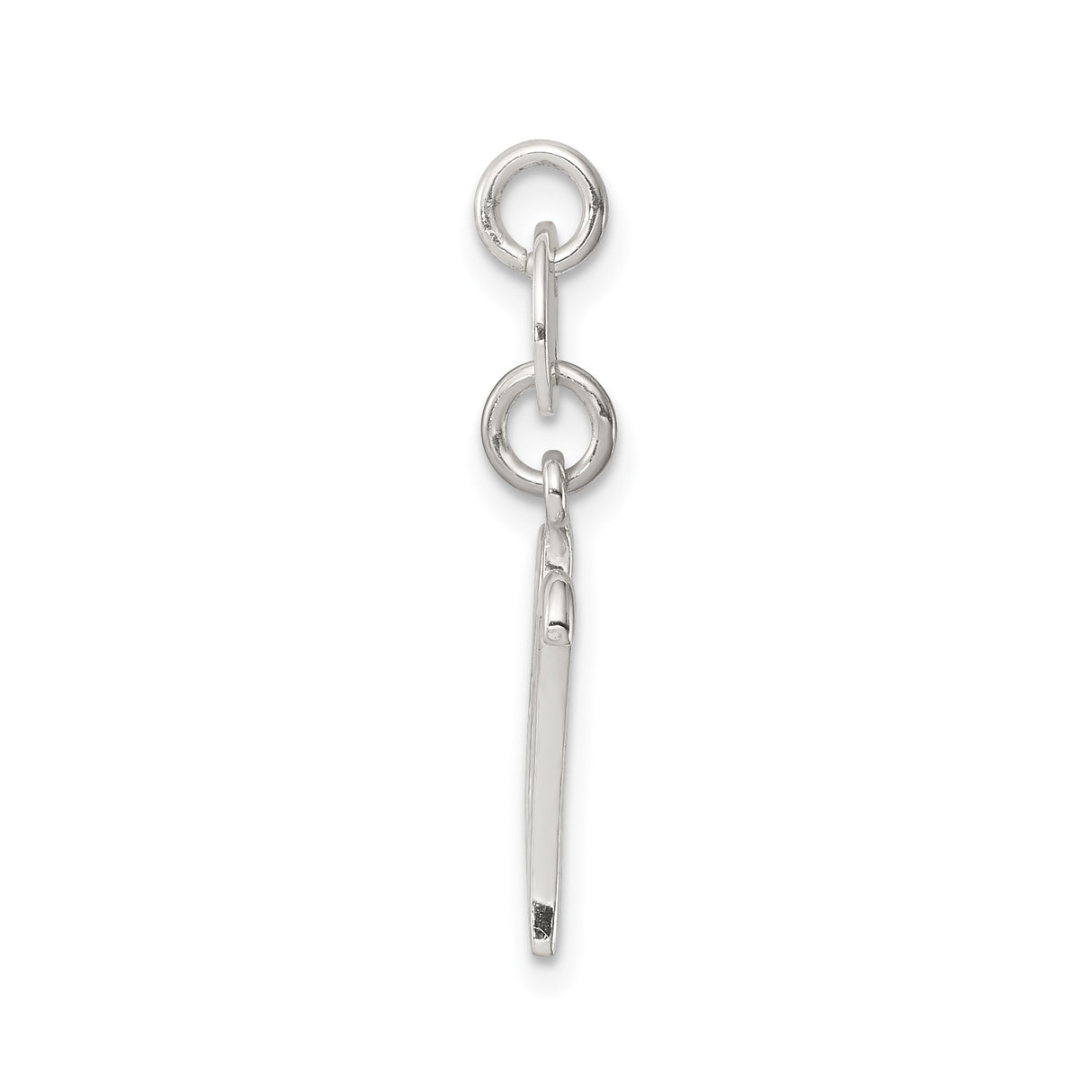 Sterling Silver Pendant, Script Initial W Letter Charm with Flowing Monogram Design