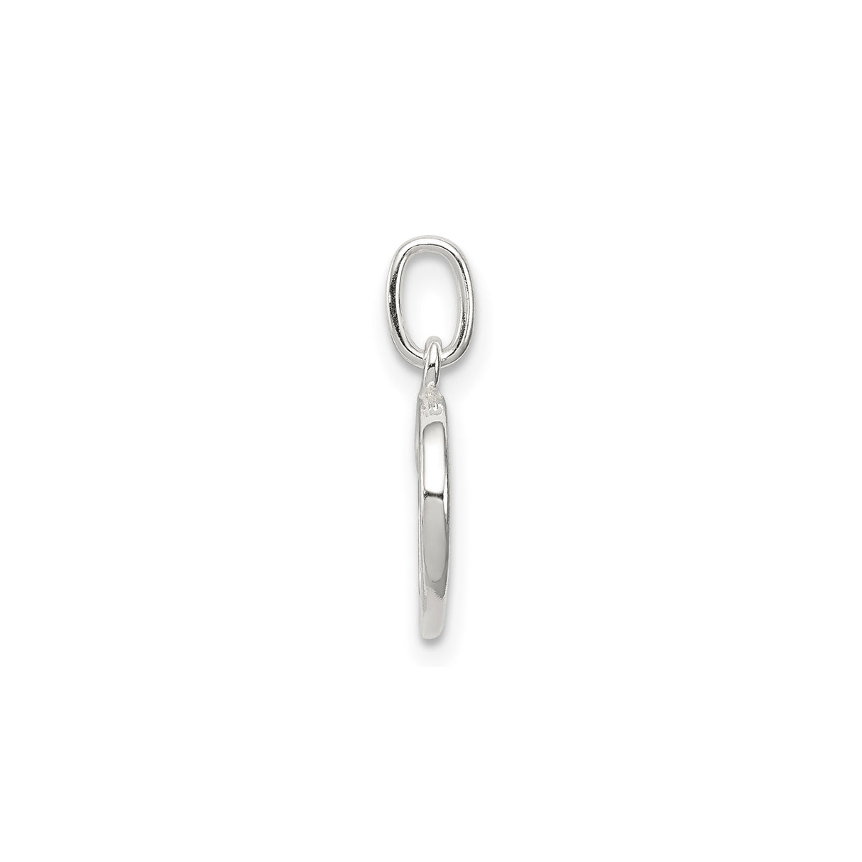 Sterling Silver Pendant Charm with Polished Letter D, Initial Monogram Design