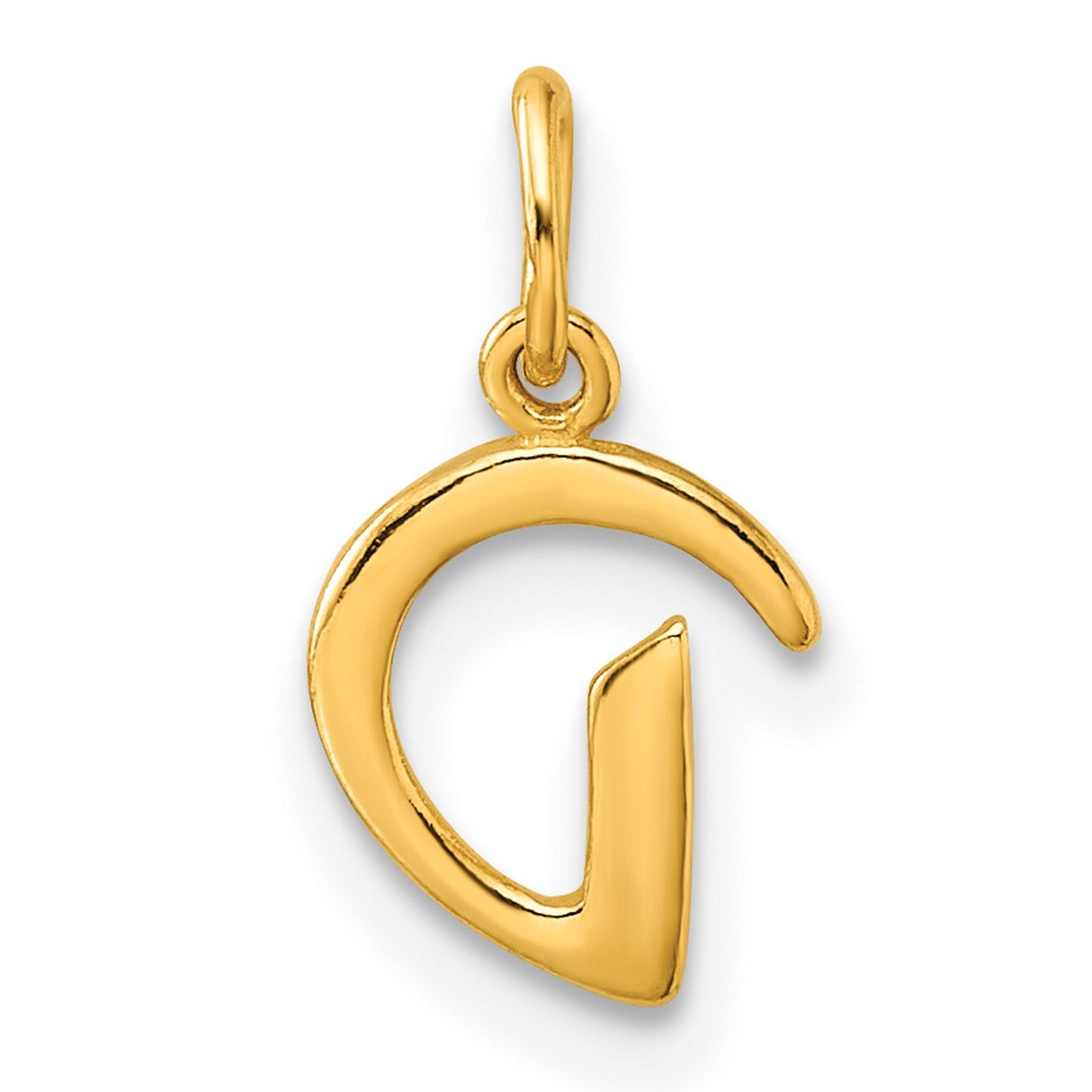 Polished Letter D Initial Charm Pendant in Real 925 Sterling SIlver