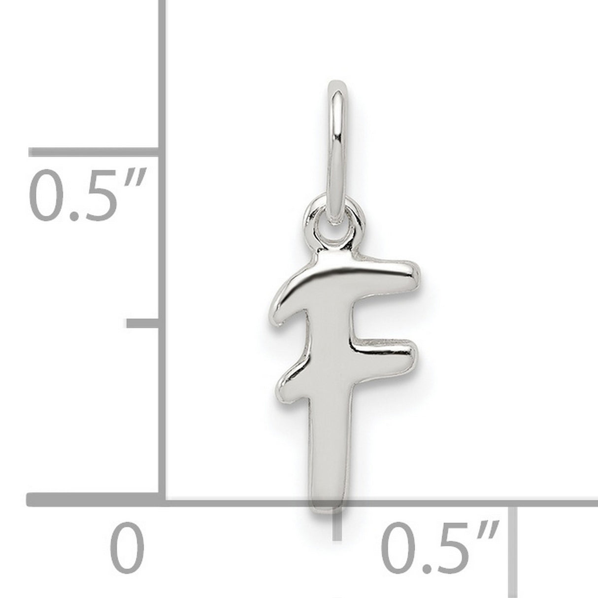 Initial F Charm Pendant in Real 925 Sterling Silver