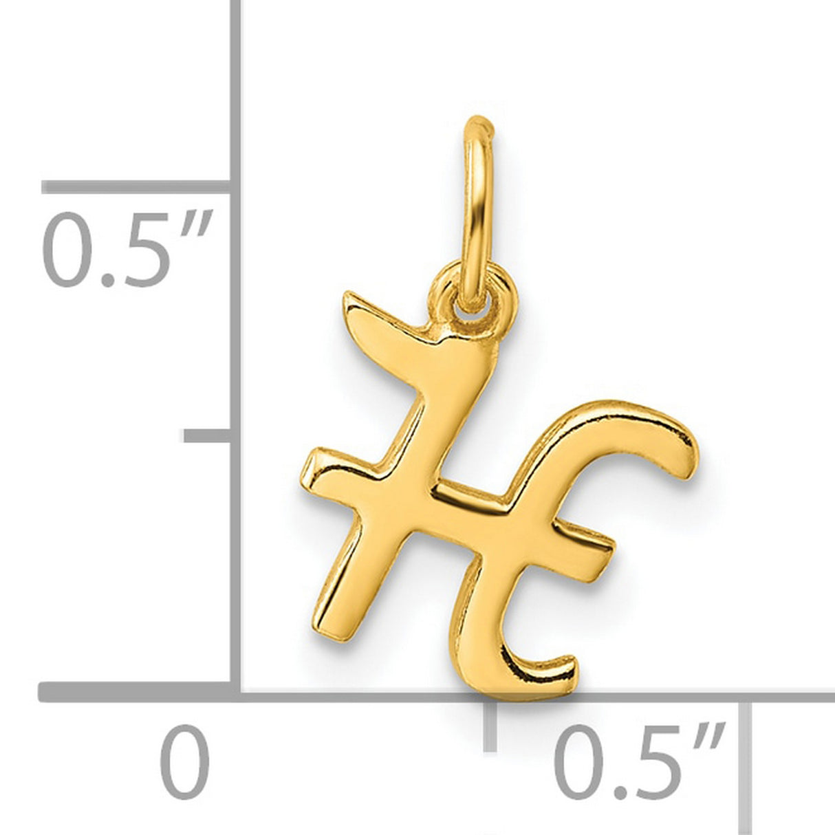 Polished Letter H Initial Charm Pendant in Real 925 Sterling SIlver