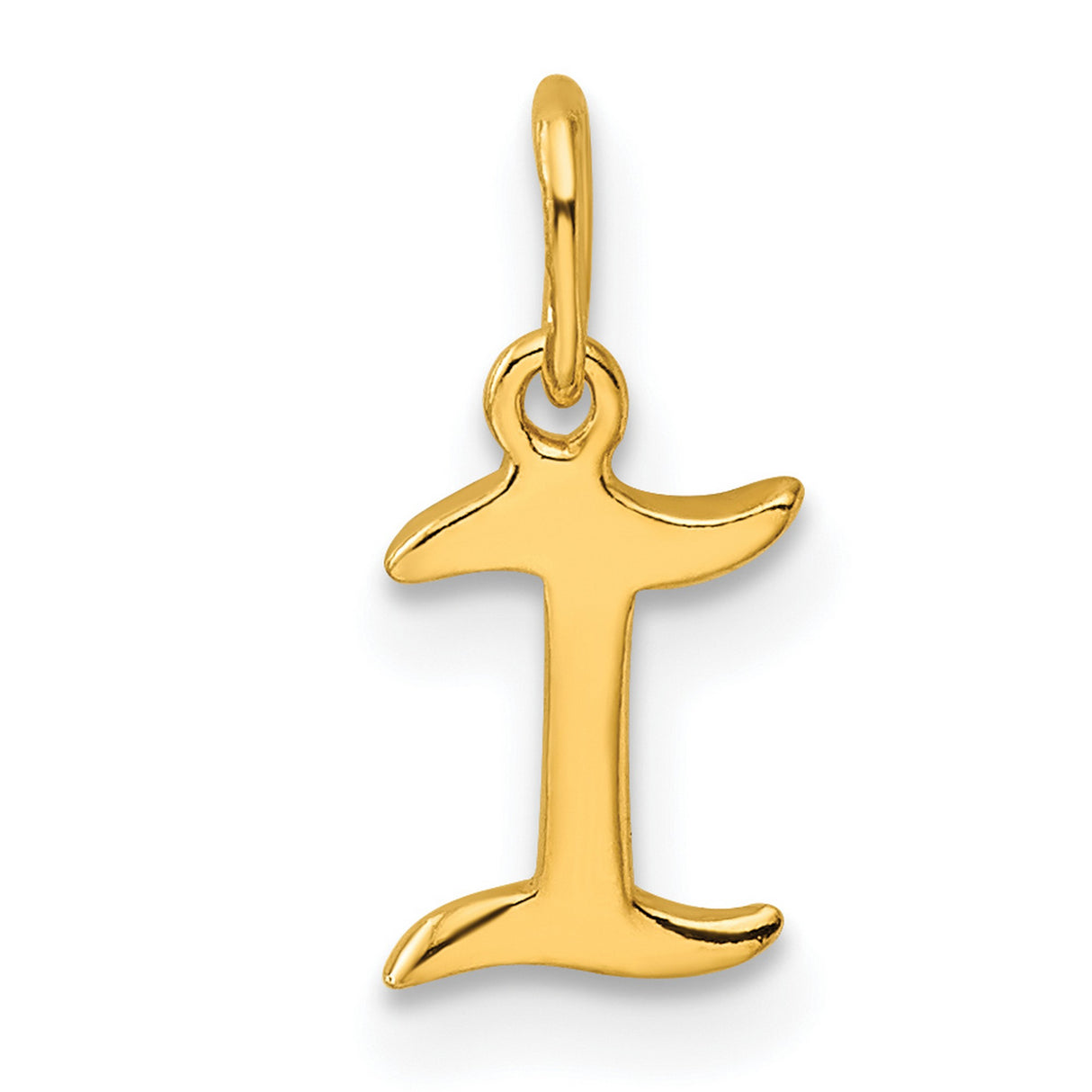 Polished Letter I Initial Charm Pendant in Real 925 Sterling SIlver