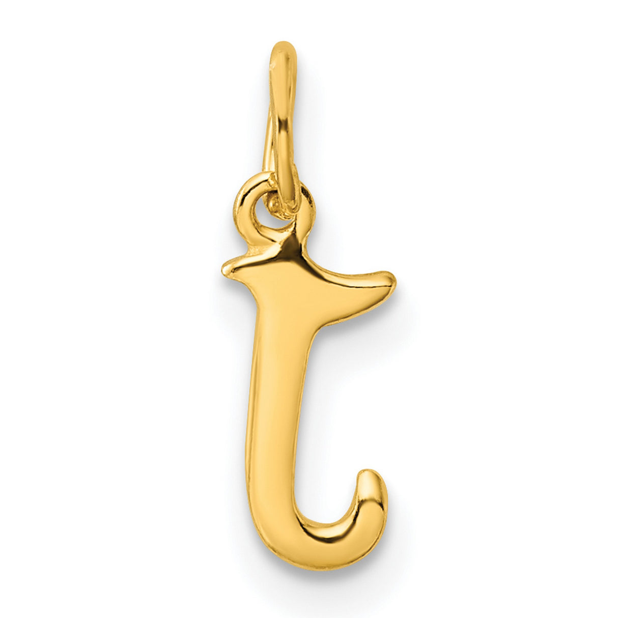 Polished Letter J Initial Charm Pendant in Real 925 Sterling SIlver