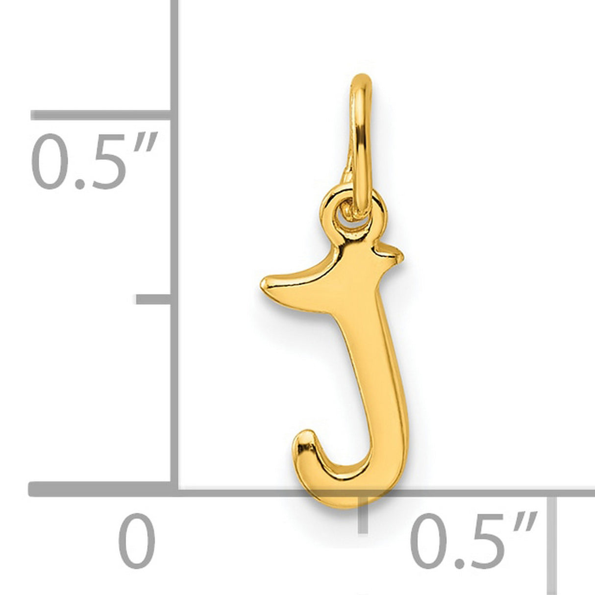 Polished Letter J Initial Charm Pendant in Real 925 Sterling SIlver