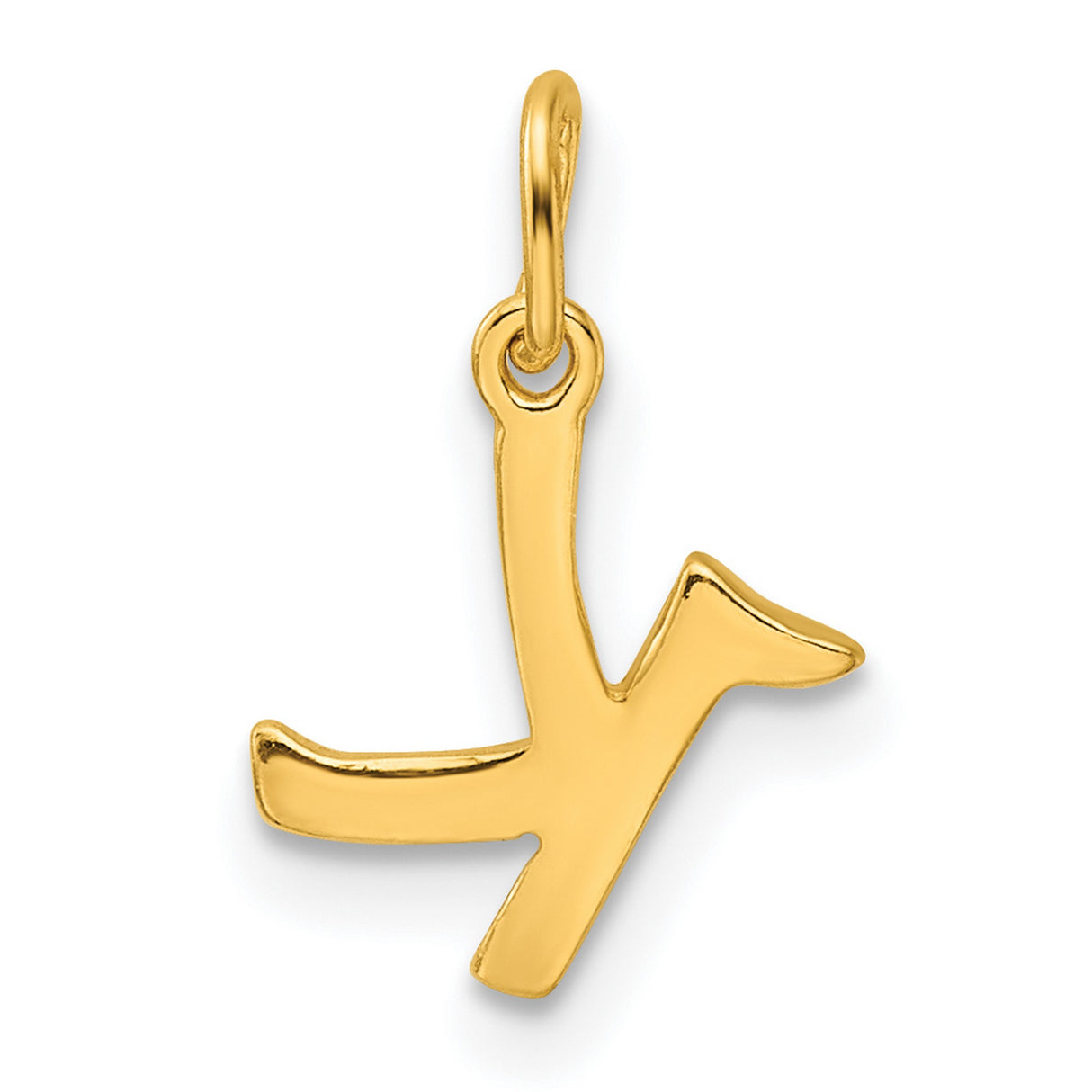 Polished Letter K Initial Charm Pendant in Real 925 Sterling SIlver