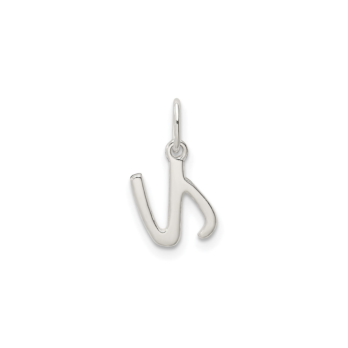 Sterling Silver Initial N Pendant, Script Style Letter Charm, Dainty Monogram Jewelry for Women