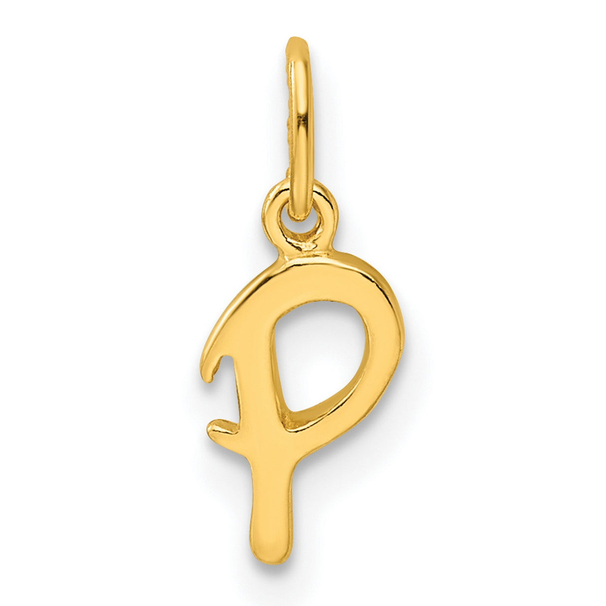 Polished Letter P Initial Charm Pendant in Real 925 Sterling SIlver