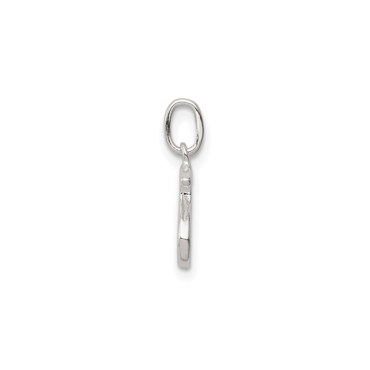 Sterling Silver S Pendant, Polished Initial Letter Charm, Monogram Jewelry for Women or Unisex