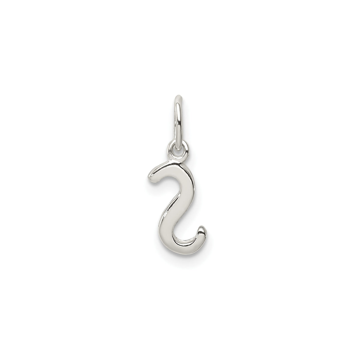 Sterling Silver S Pendant, Polished Initial Letter Charm, Monogram Jewelry for Women or Unisex