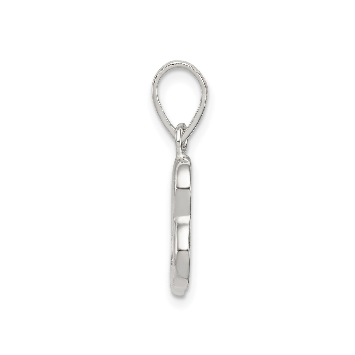 Sterling Silver Letter B Pendant, Script Initial Charm Necklace for Women