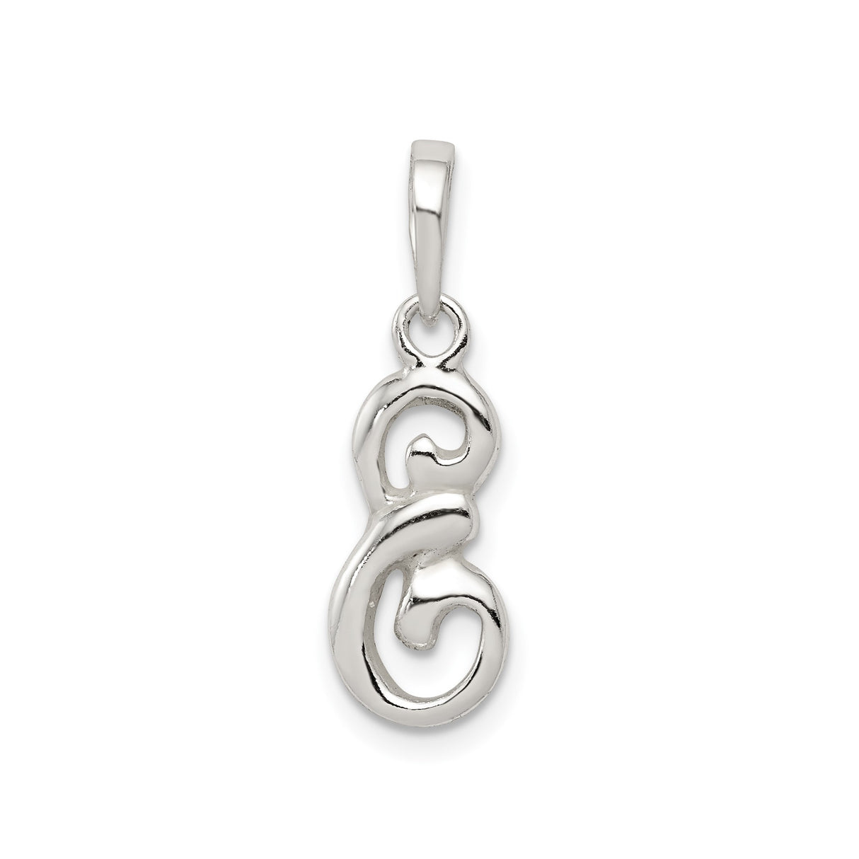 Sterling Silver Pendant with Flowing Swirl Design Symbolizing Eternal Love and Unity