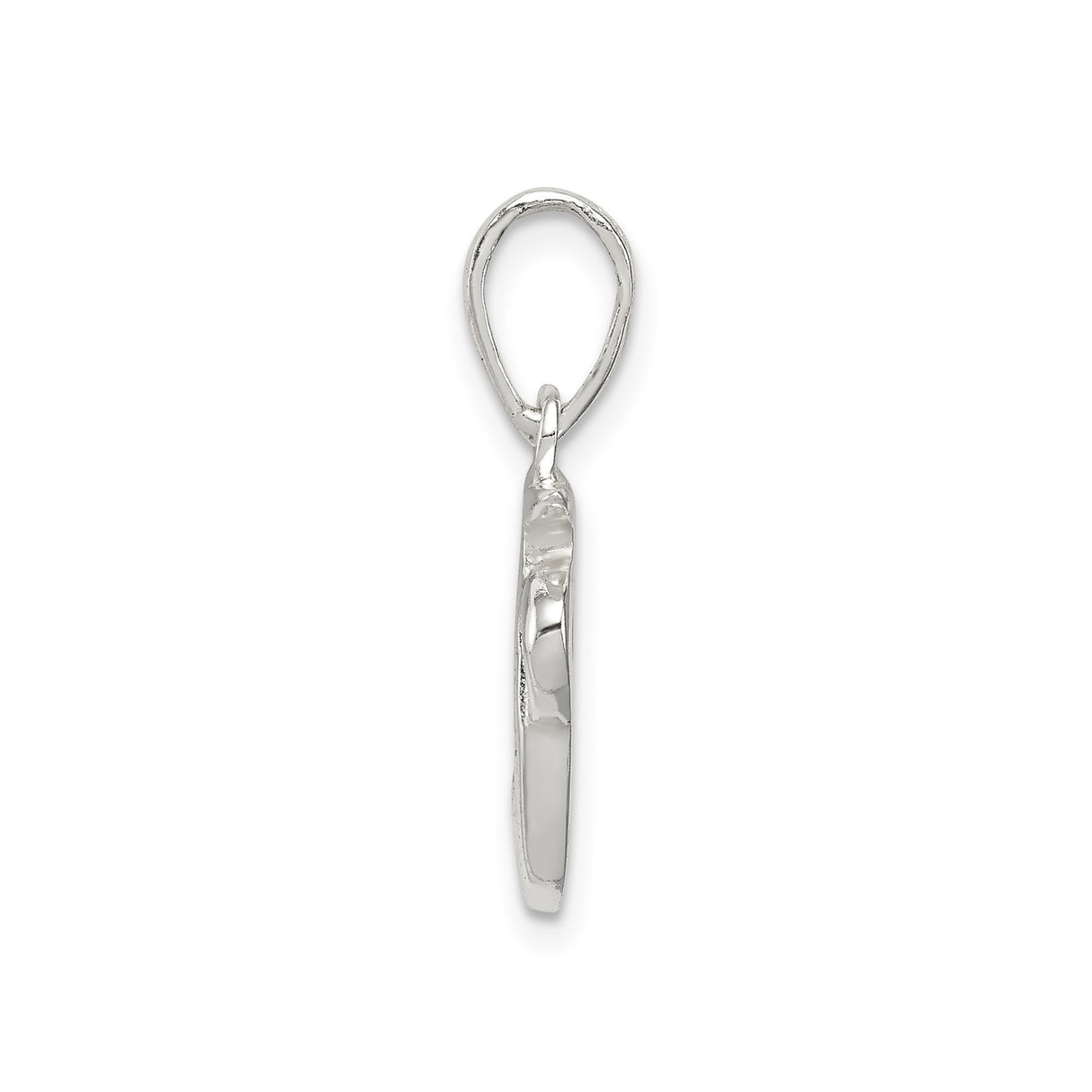 Sterling Silver Script Letter J Pendant, Cursive Initial Charm for Women