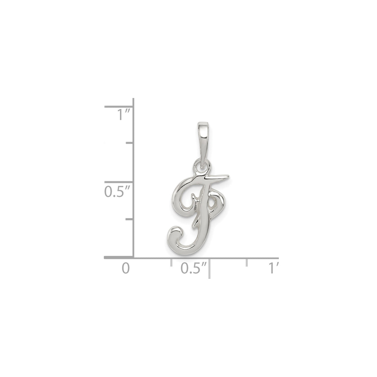 Sterling Silver Script Letter J Pendant, Cursive Initial Charm for Women