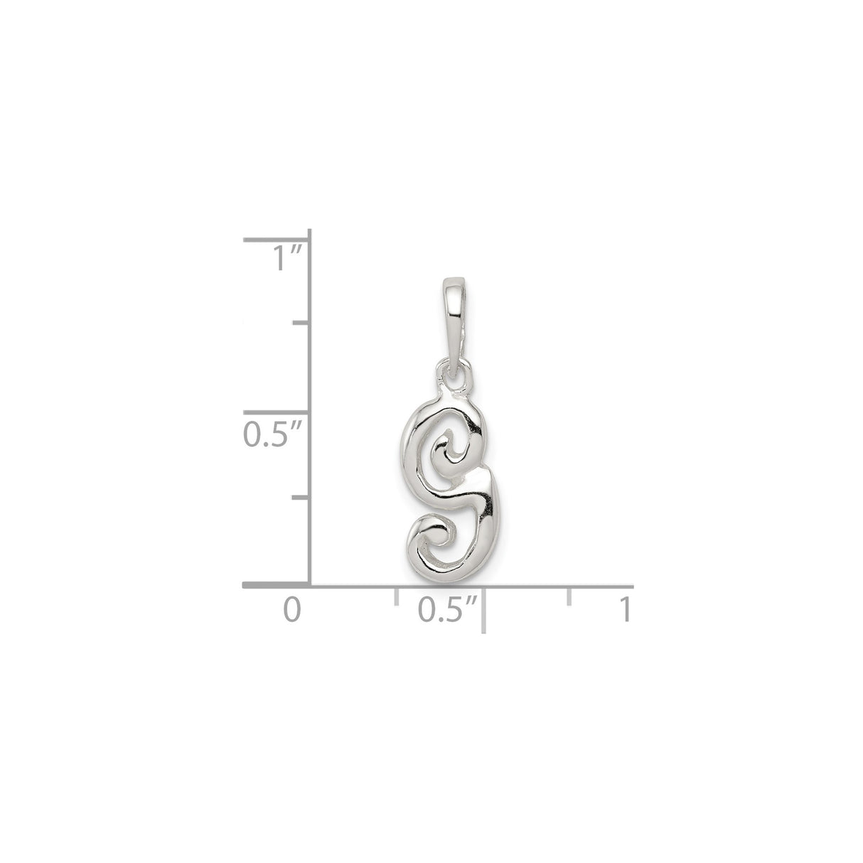 Sterling Silver Pendant with Abstract Swirl Design, Modern Boho Sculptural Style for Women