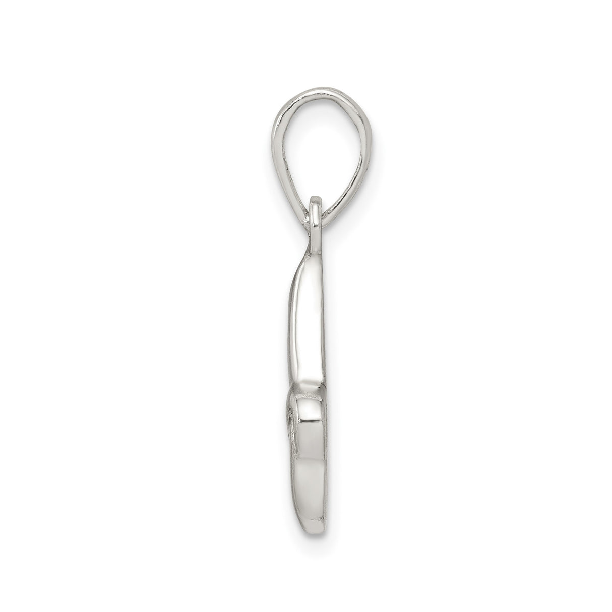 Sterling Silver Pendant, Modern Teardrop Ribbon Design, Minimalist Abstract Style
