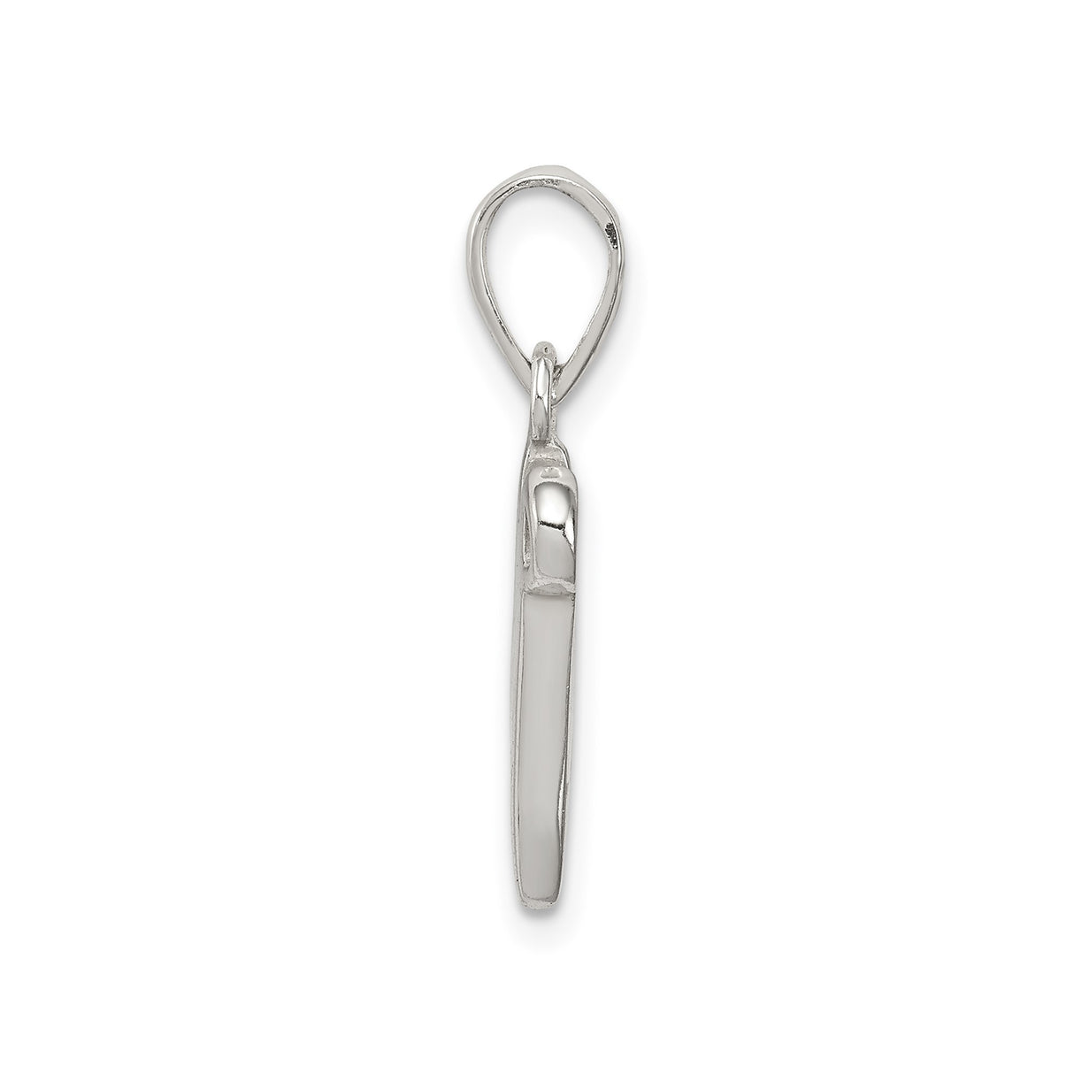 Sterling Silver Initial N Pendant, Cursive Letter Charm with Flowing Design for Women