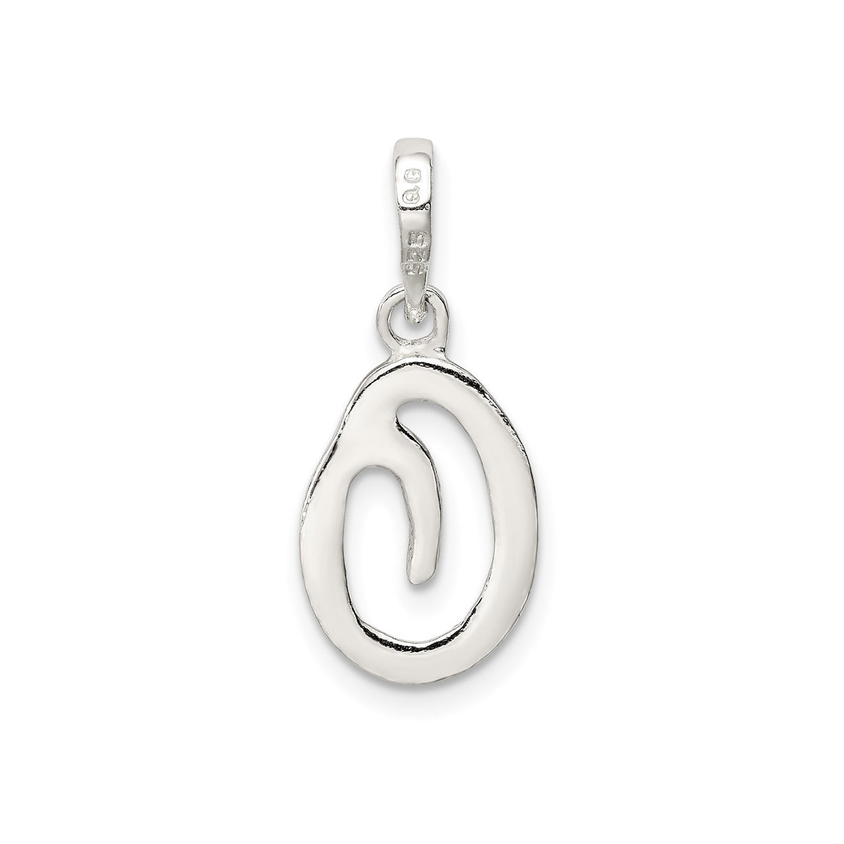 Sterling Silver Ichthys Fish Pendant, Abstract Christian Symbol Jewelry for Women or Unisex Wear
