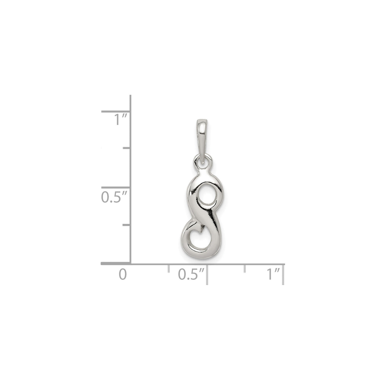 Sterling Silver Infinity Pendant, Abstract Figure Eight Symbol, Minimalist Spiritual Jewelry for Women