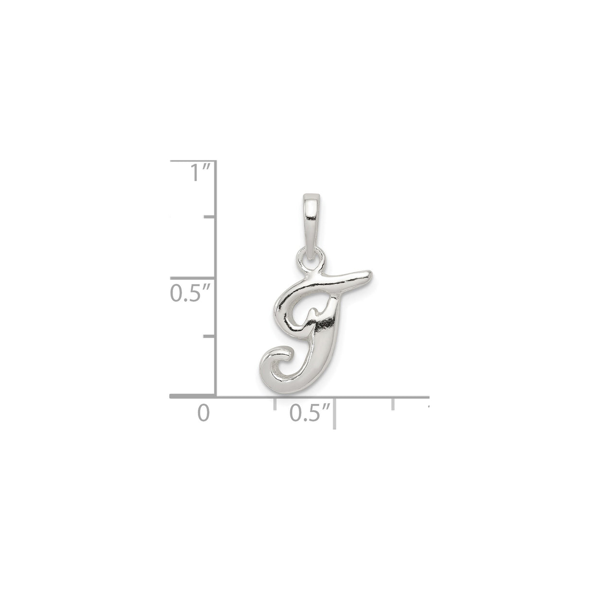 Sterling Silver Initial G Pendant, Script Letter Charm with Polished Finish for Women