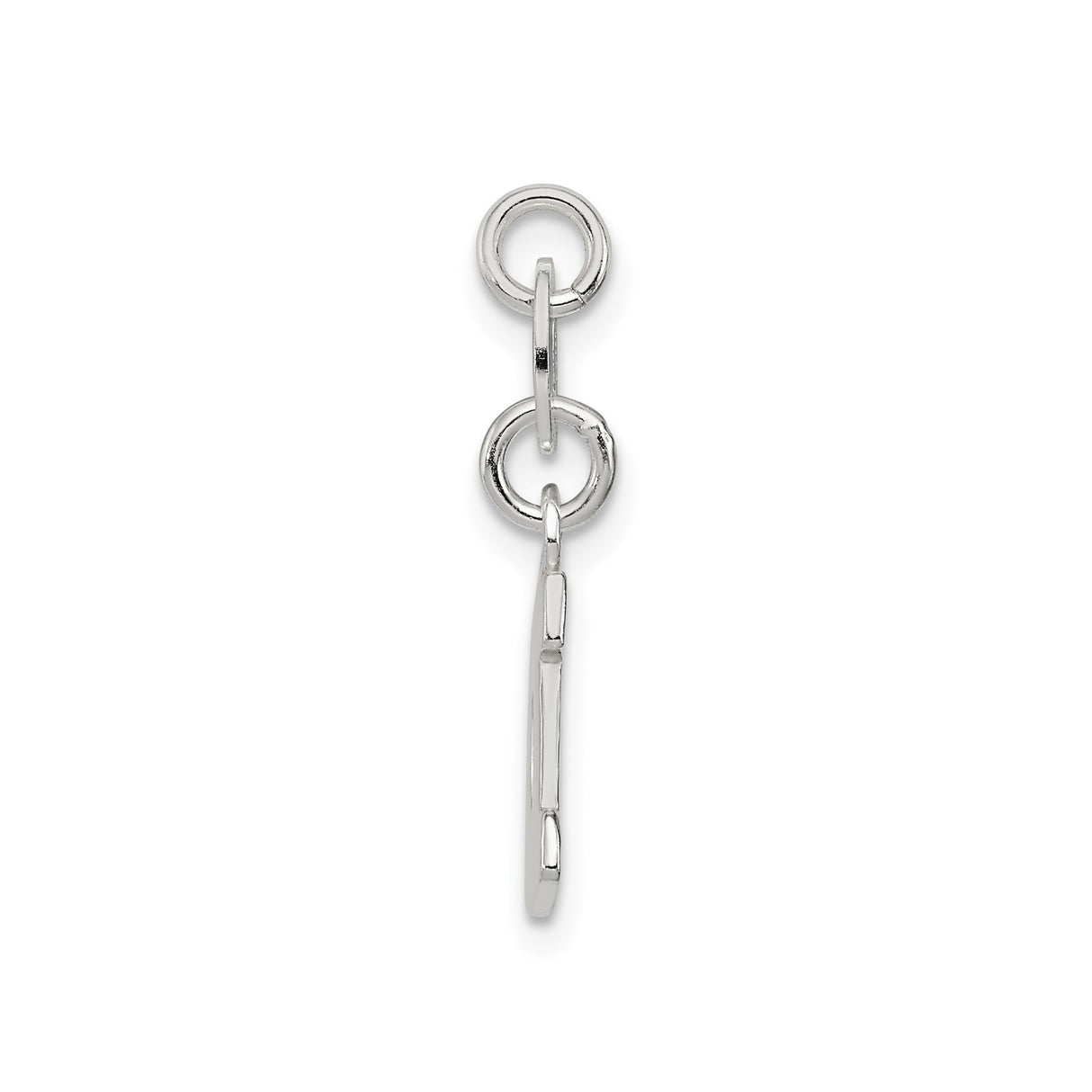Sterling Silver Charm Pendant, Letter D Block Font Initial Design