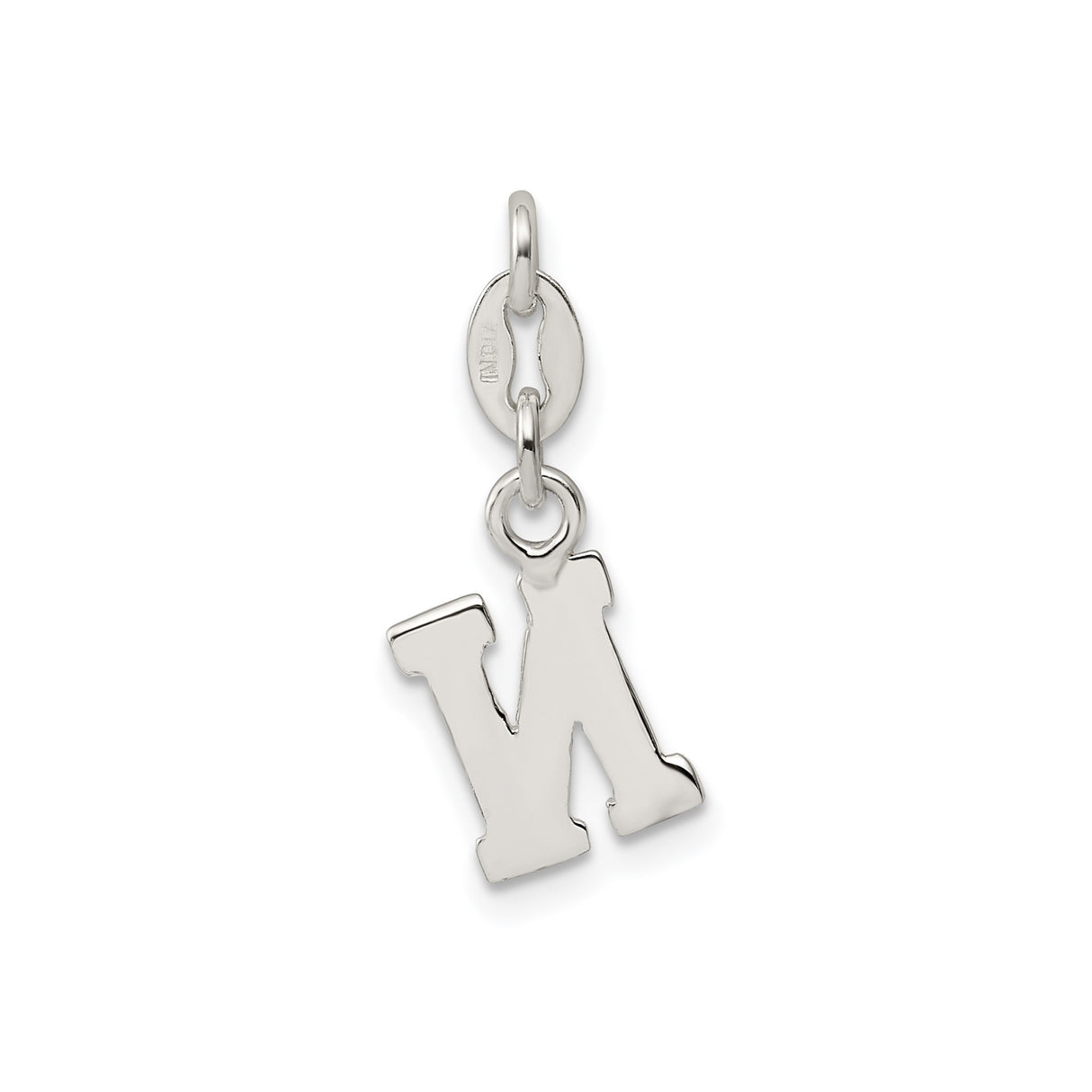 Sterling Silver Initial N Pendant, Block Letter Charm, Modern Minimalist Jewelry for Women or Unisex