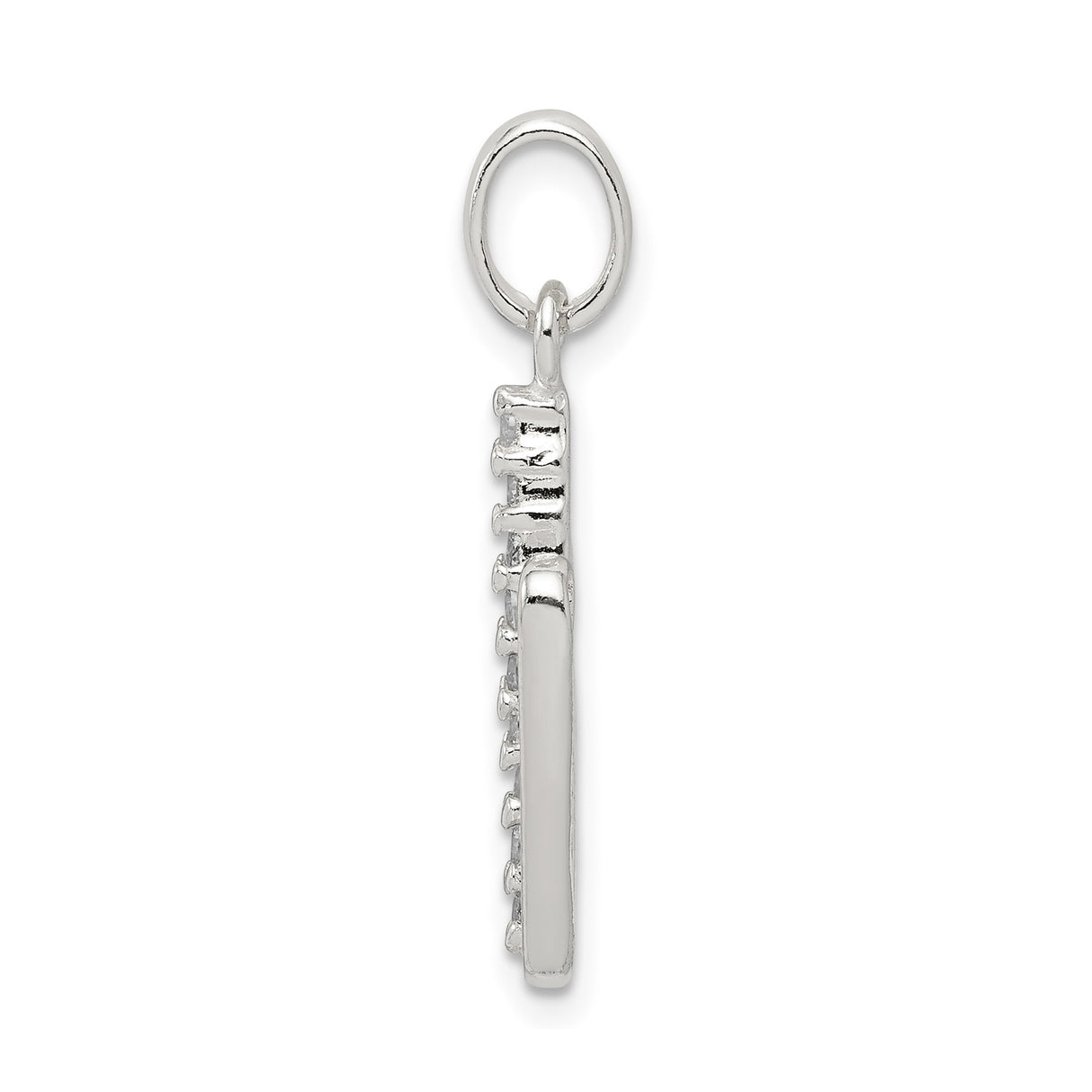 Sterling Silver Initial N Pendant with Cubic Zirconia, Dainty Alphabet Charm Jewelry