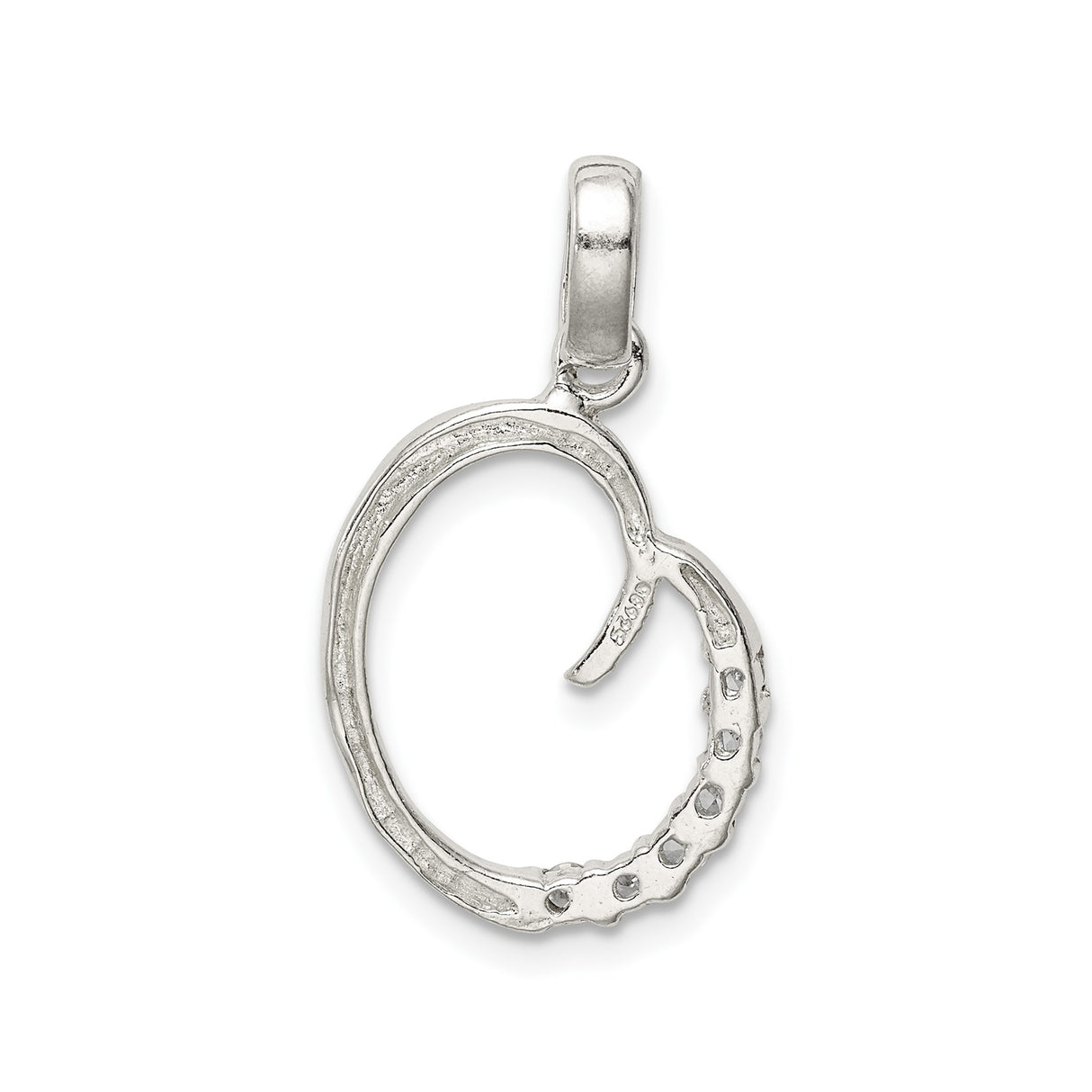 Sterling Silver Heart Pendant with Cubic Zirconia Accents, Open Design Romantic Jewelry for Women