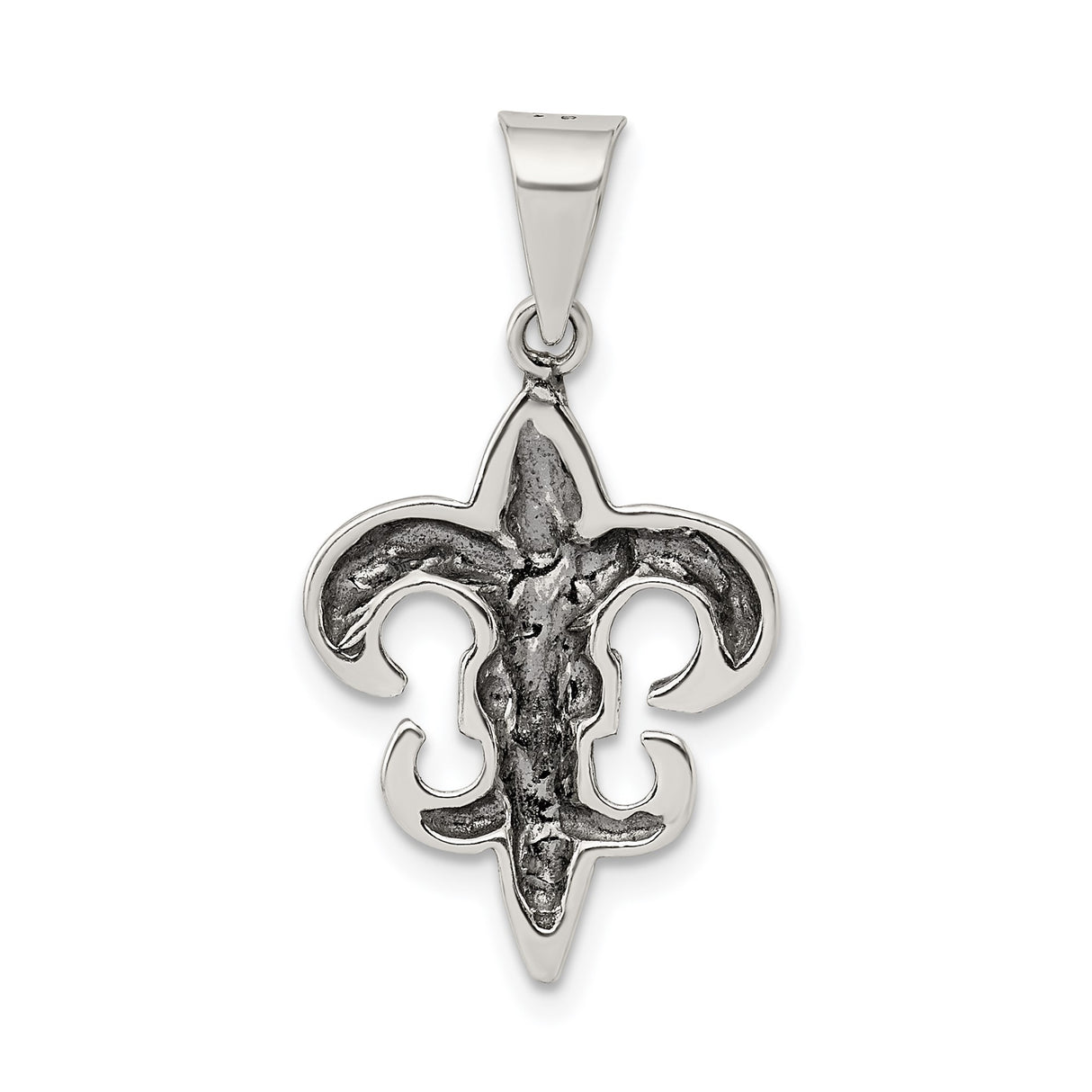 Sterling Silver Fleur-de-Lis Pendant, Gothic Medieval Royal Charm for Men or Women