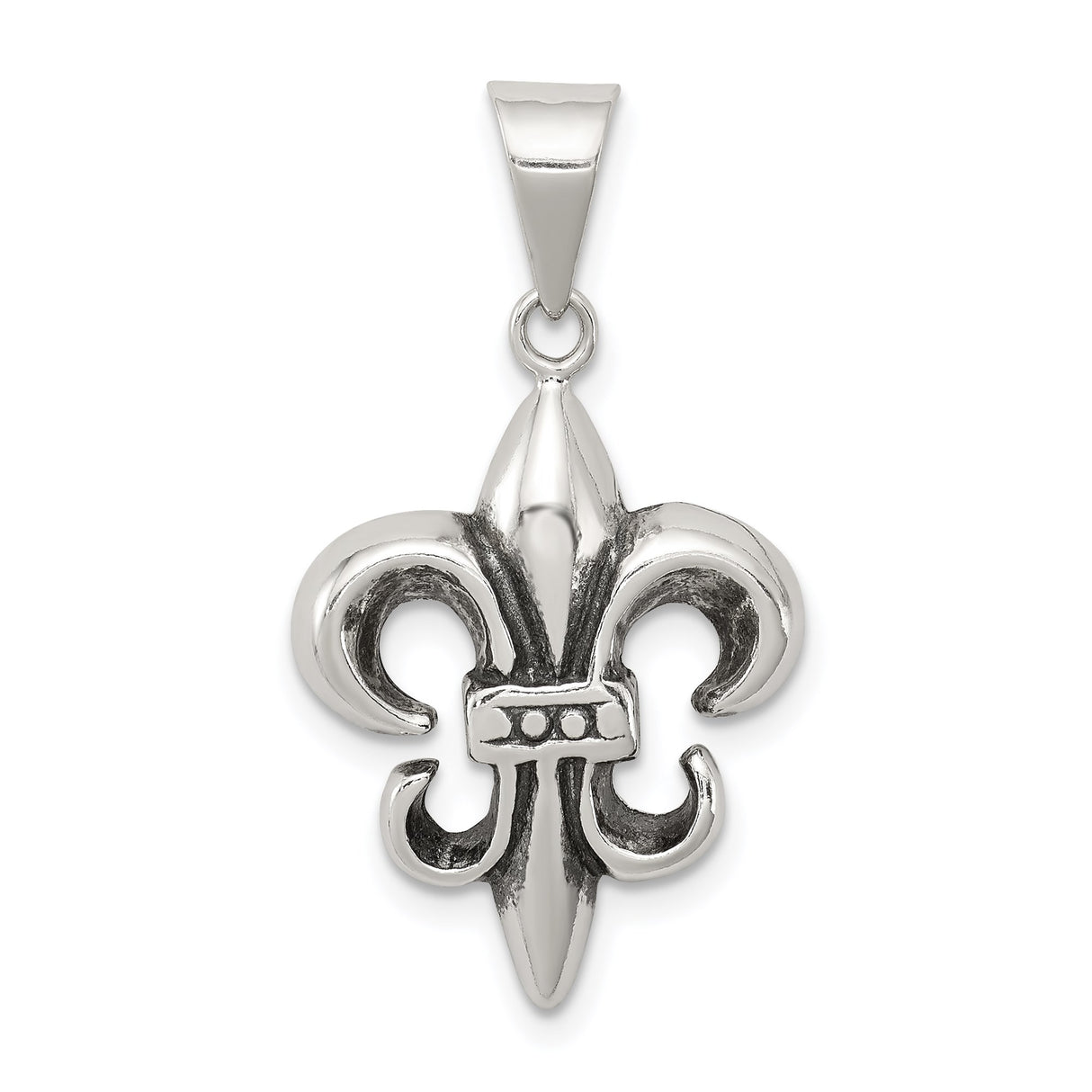 Sterling Silver Fleur-de-Lis Pendant, Gothic Medieval Royal Charm for Men or Women