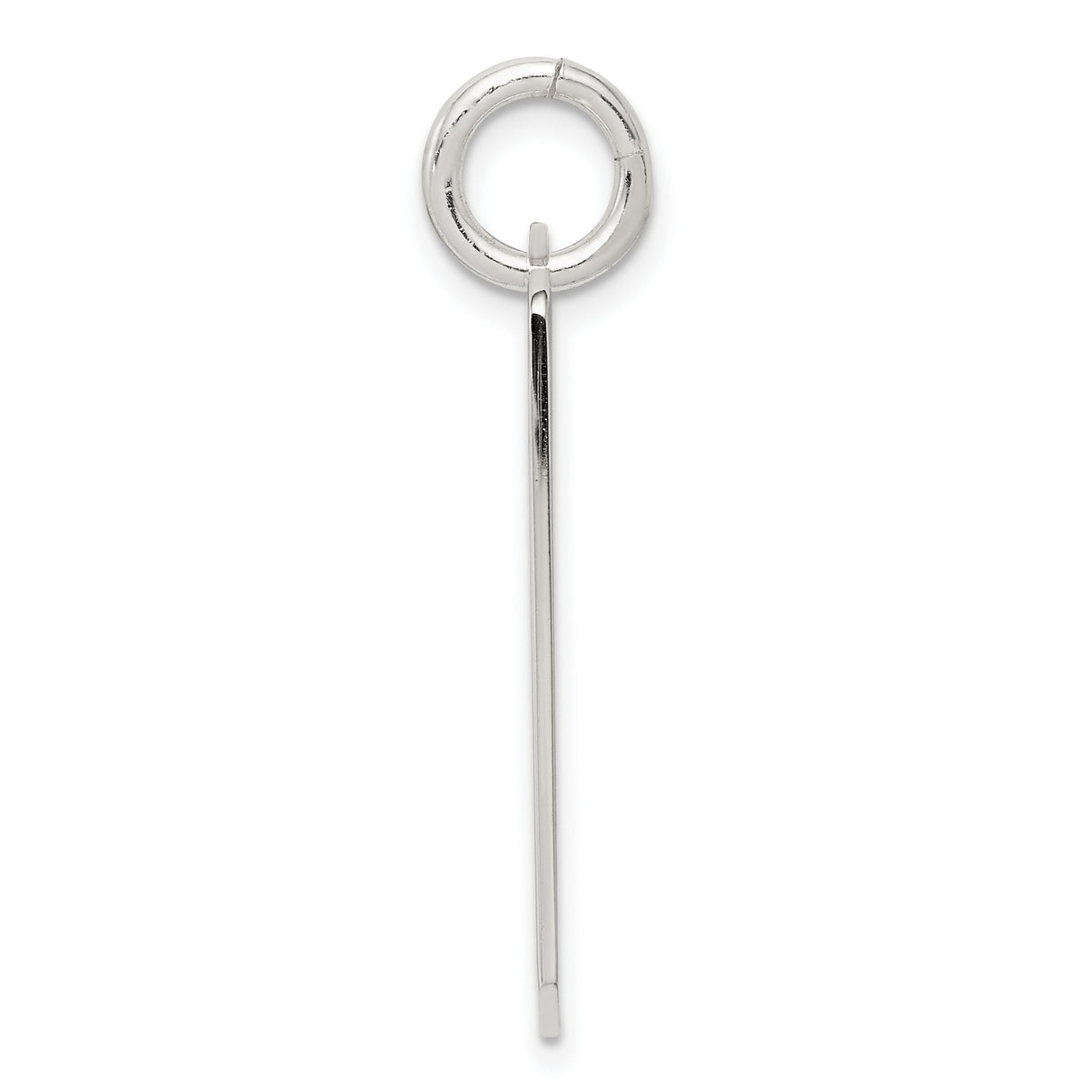 Sterling Silver Dog Tag Pendant, Blank Polished Design, Military Style Unisex Jewelry