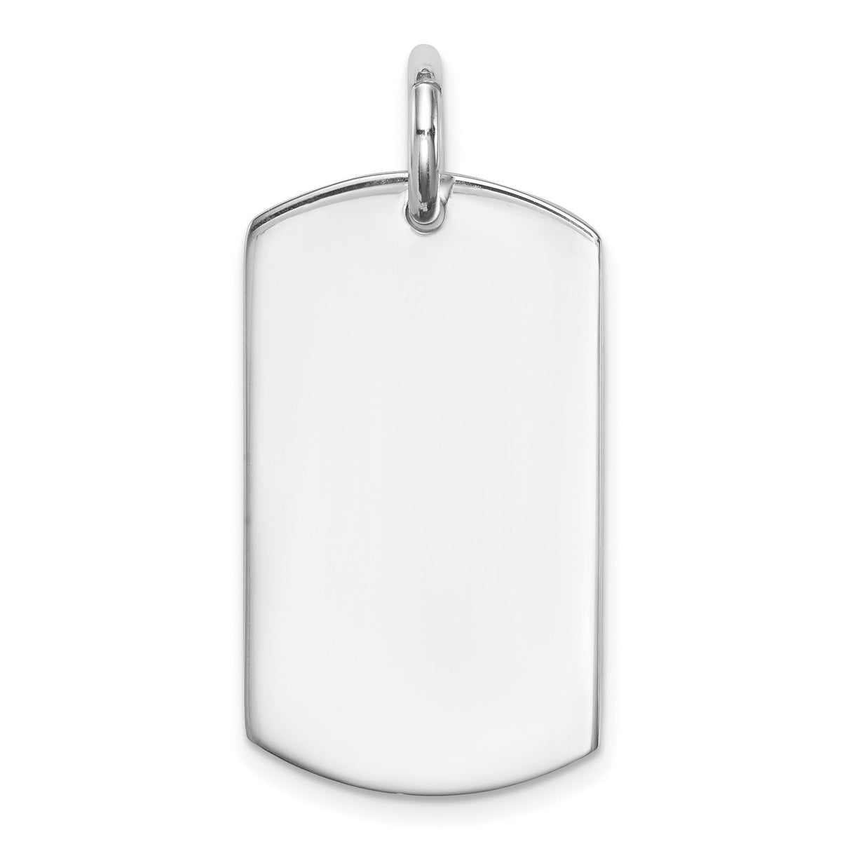 Sterling Silver Dog Tag Pendant, Blank Polished Design, Military Style Unisex Jewelry