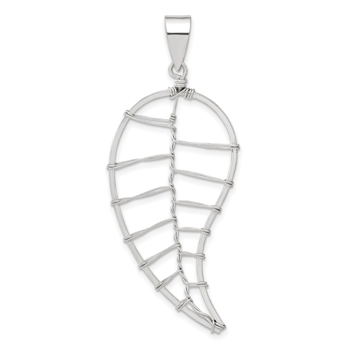 Sterling Silver Angel Wing Pendant, Abstract Feather Wire Design, Spiritual Boho Protection Jewelry