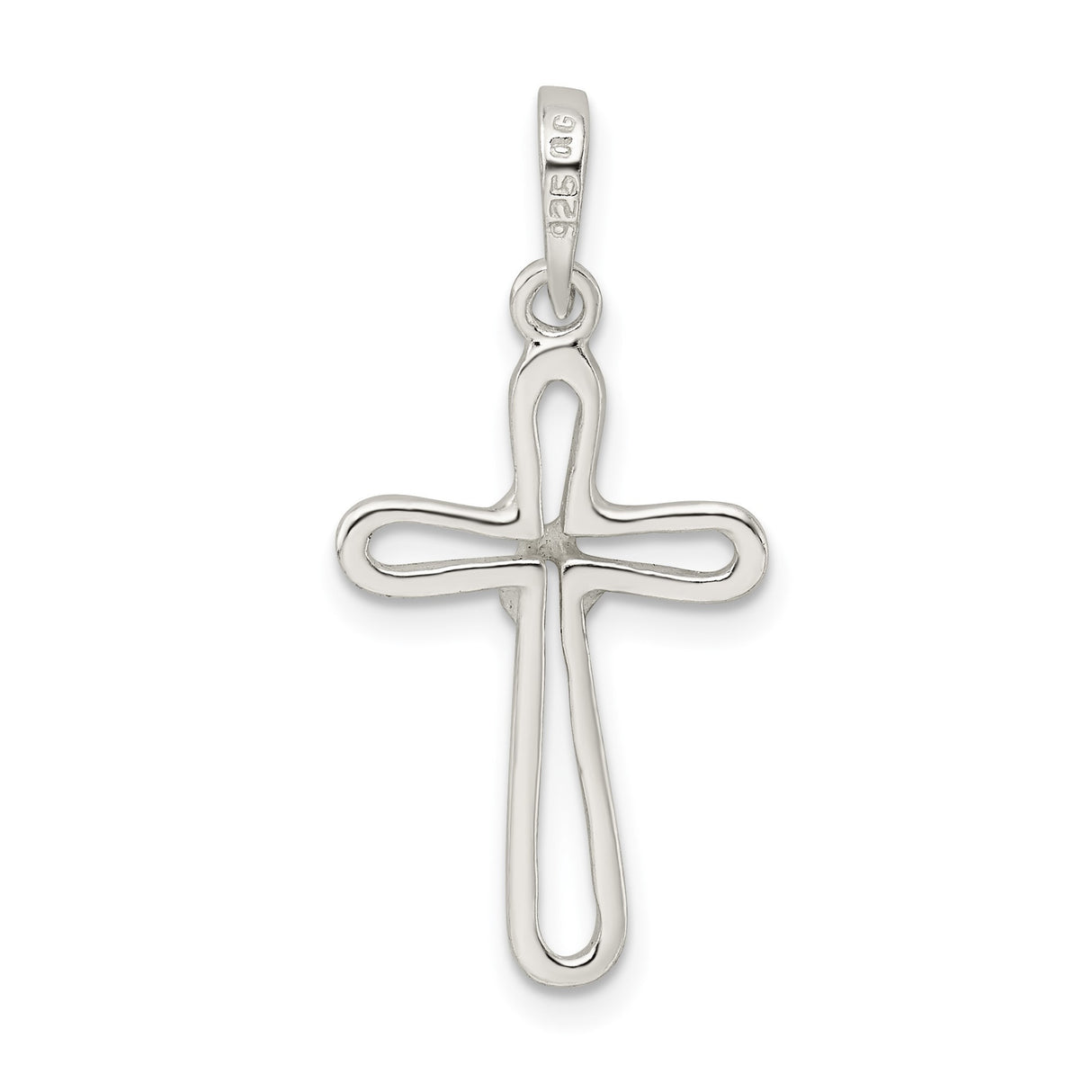 Sterling Silver Open Knotted Cross Pendant, Minimal Unisex Faith Jewelry