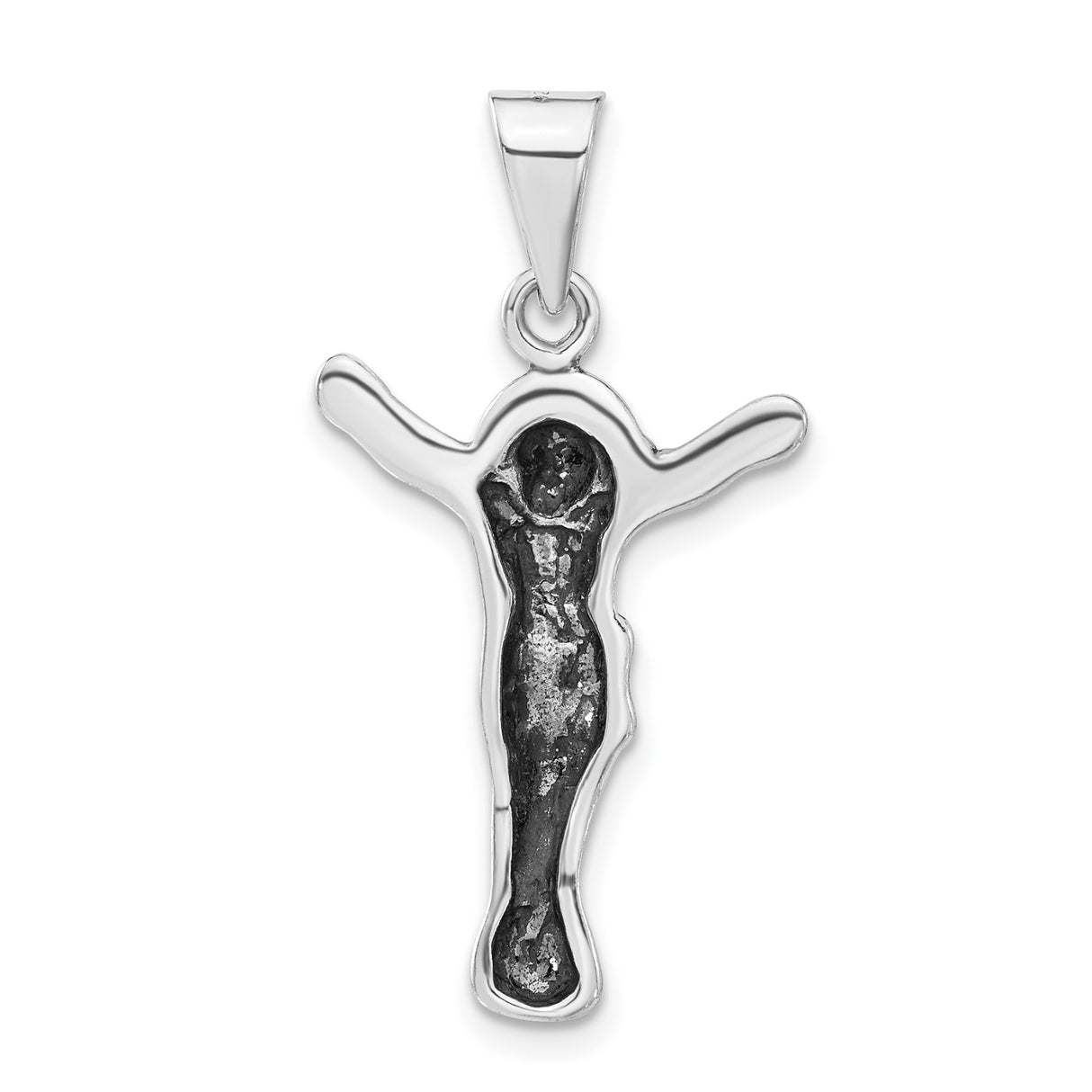 Sterling Silver Crucifix Pendant with Jesus on the Cross, Christian Religious Charm
