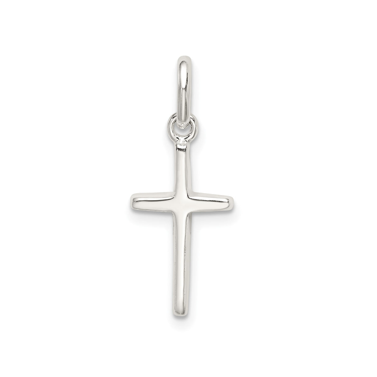Sterling Silver Latin Cross Pendant, Mirror Polished Minimalist Religious Jewelry