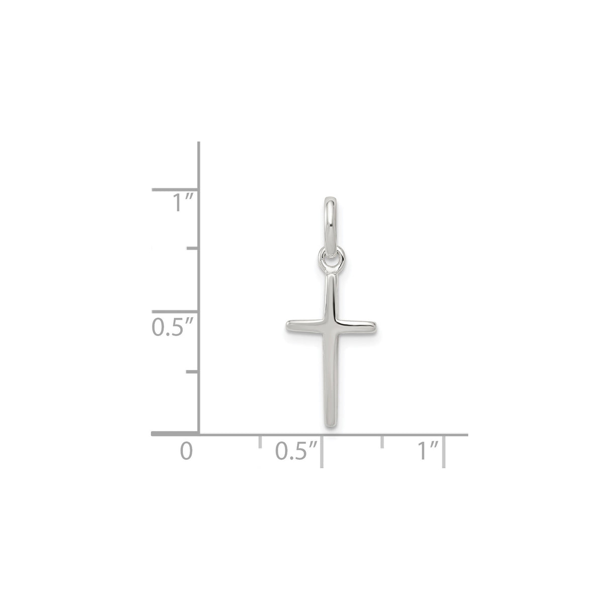 Sterling Silver Latin Cross Pendant, Mirror Polished Minimalist Religious Jewelry