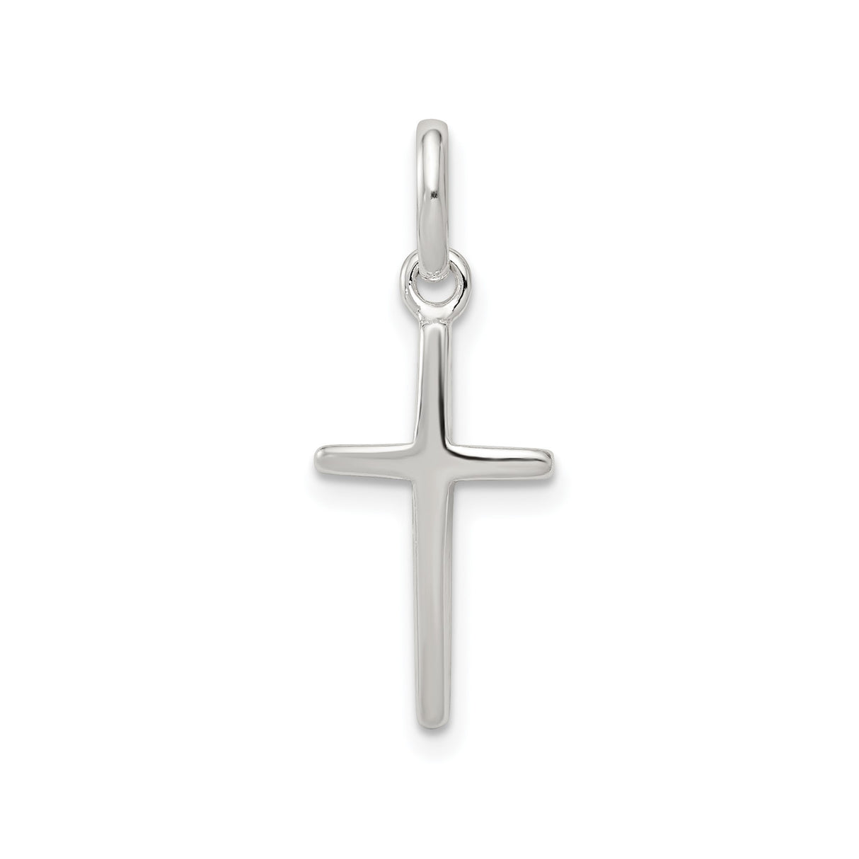 Sterling Silver Latin Cross Pendant, Mirror Polished Minimalist Religious Jewelry