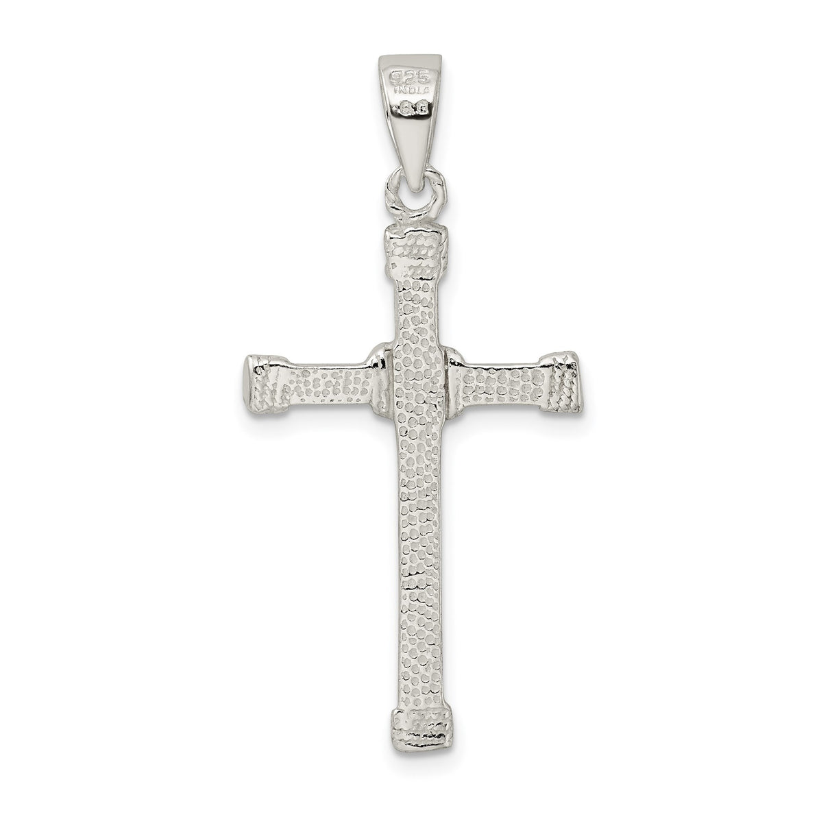 Sterling Silver Cross Pendant with Rope and Bound Bar Detail, Unisex Spiritual Jewelry