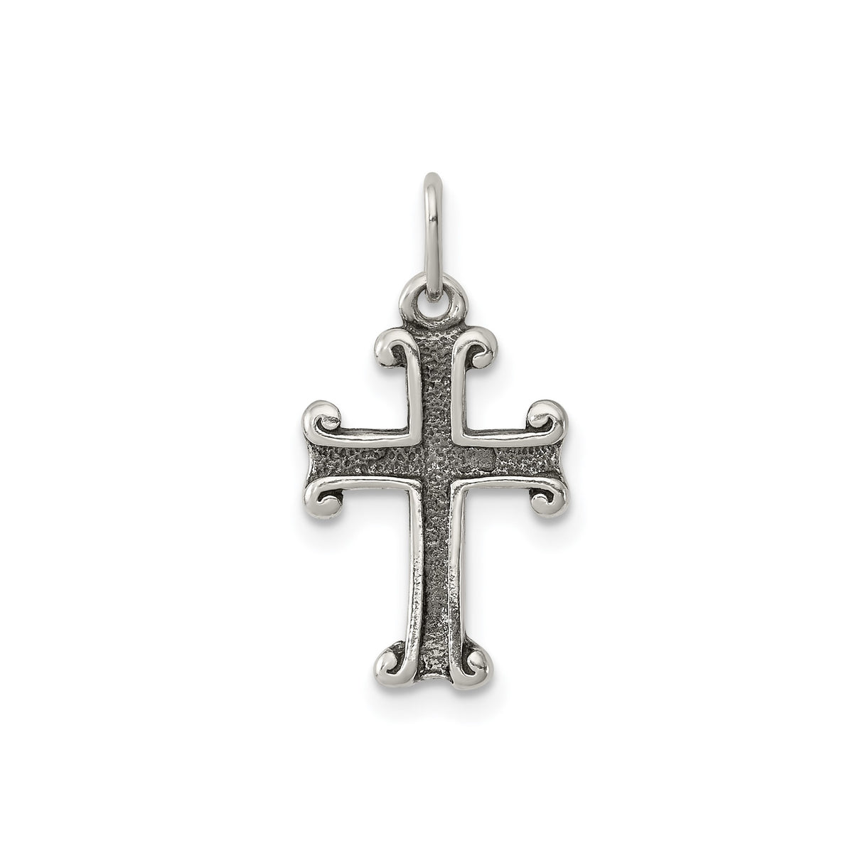 Sterling Silver Moline Cross Pendant with Textured Matte Finish for Men and Women