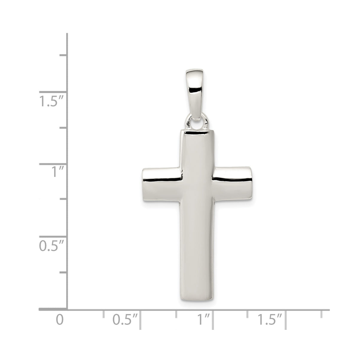 Sterling Silver Cross Pendant with High Polish Finish, Clean Symmetrical Design