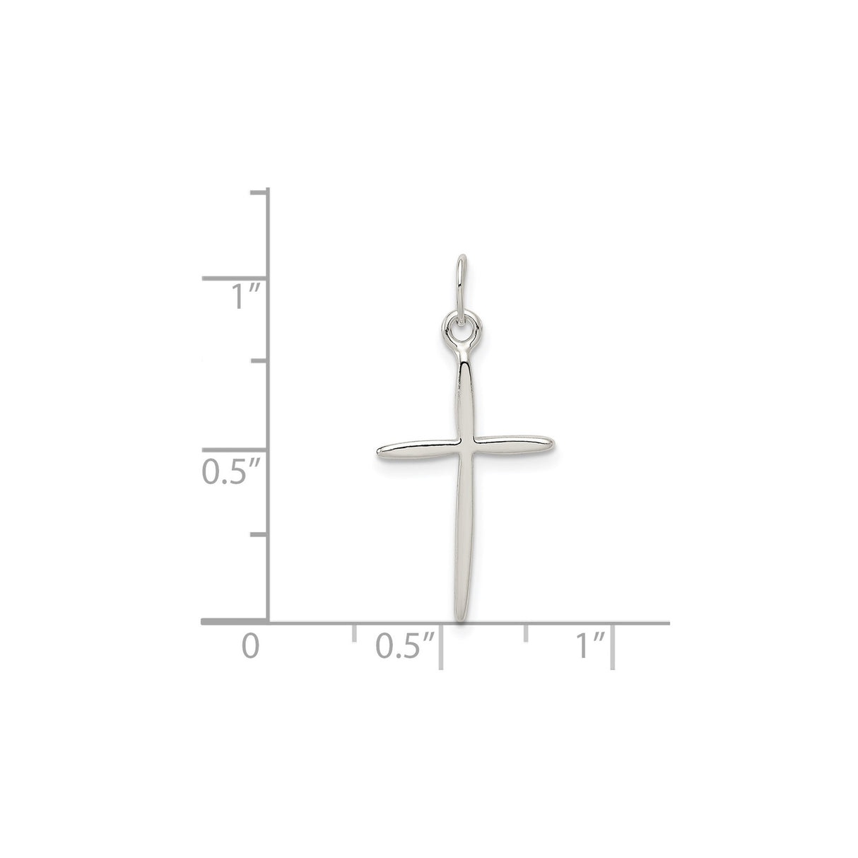 Sterling Silver Cross Pendant, Polished Minimalist Design, Unisex Religious Jewelry