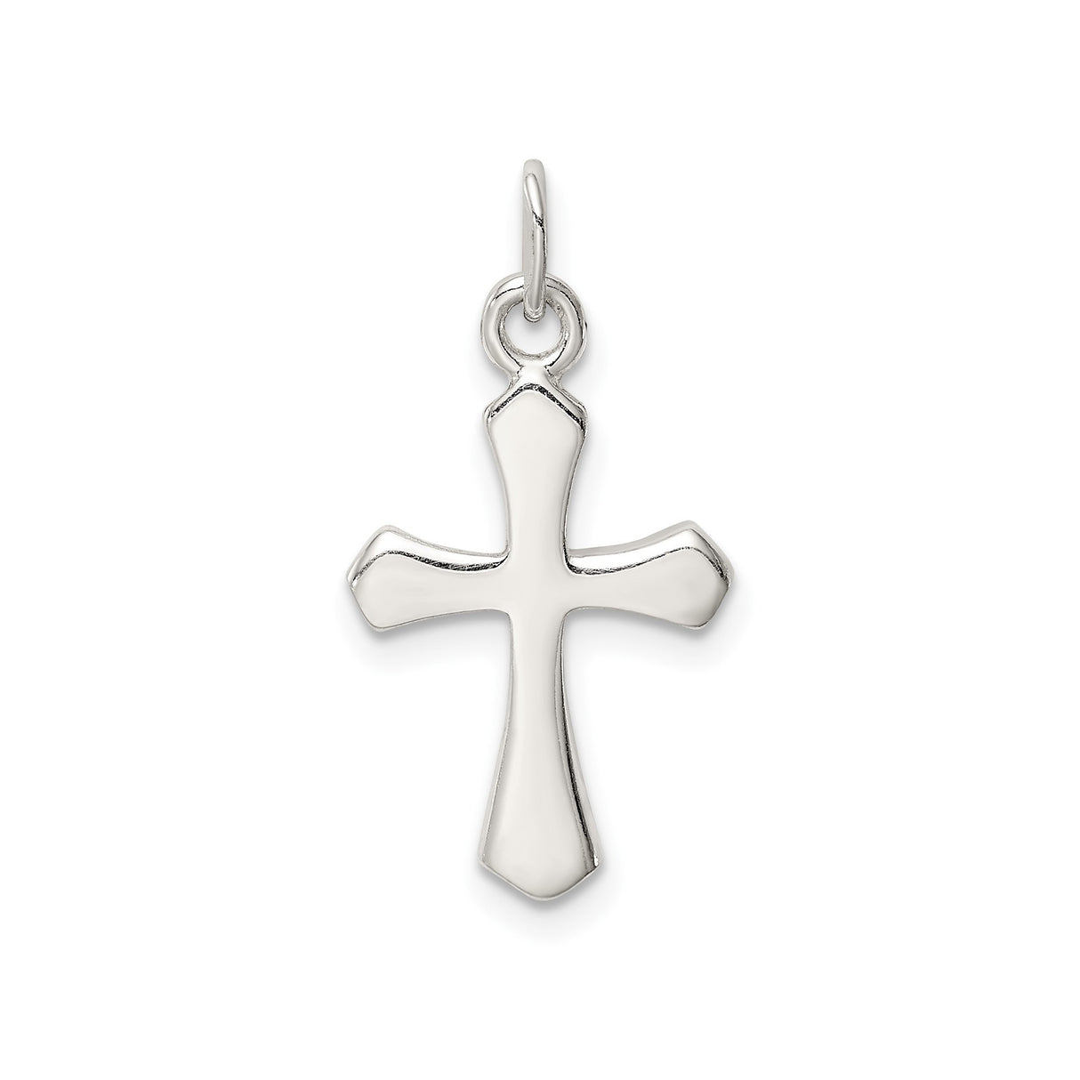 Sterling Silver Cross Pendant with Smooth Lines and Mirror Polish Finish for Men and Women