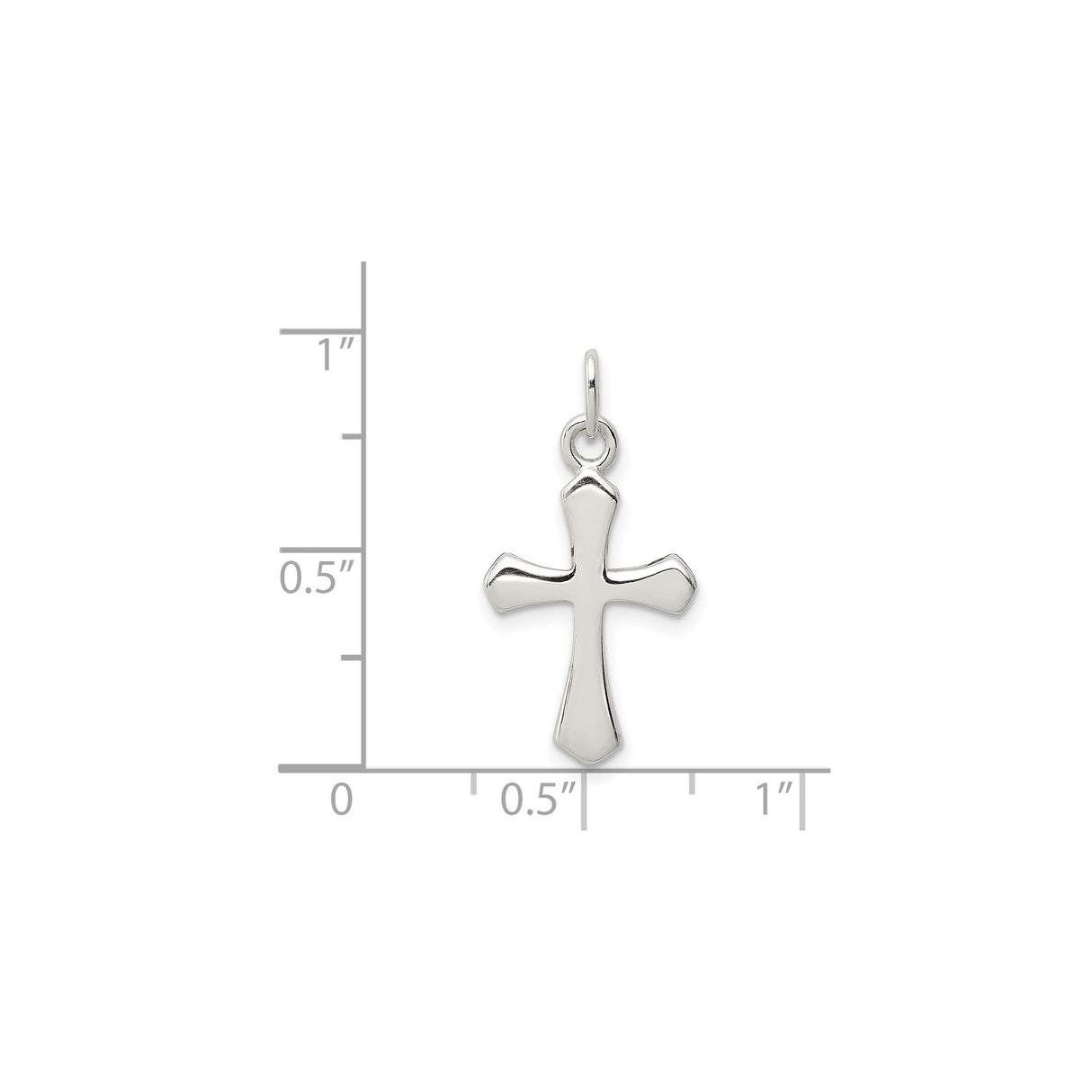Sterling Silver Cross Pendant with Smooth Lines and Mirror Polish Finish for Men and Women