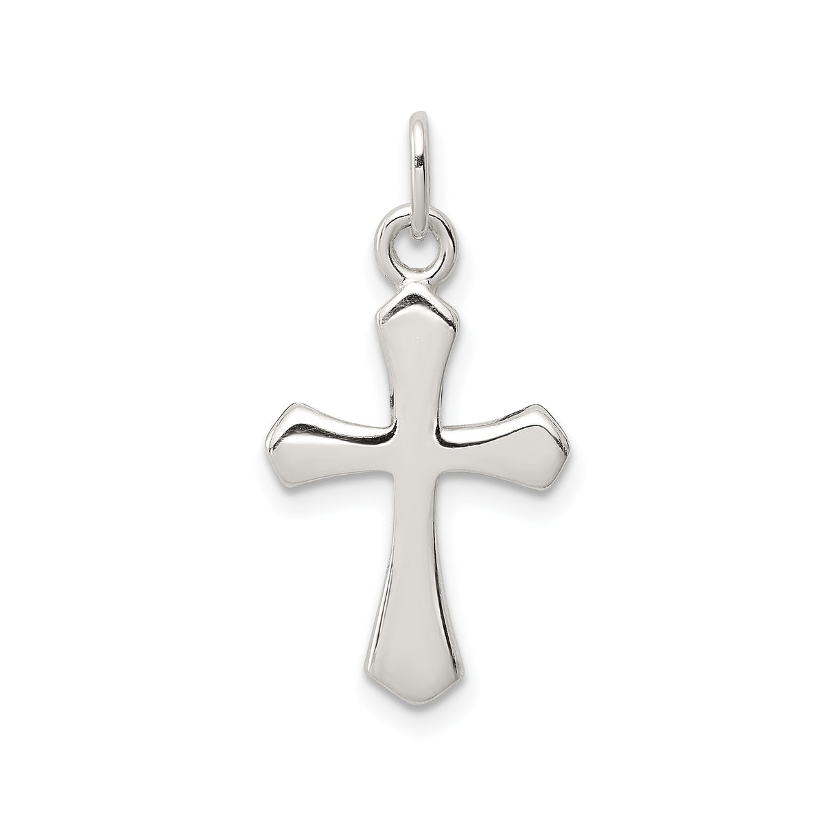 Sterling Silver Cross Pendant with Smooth Lines and Mirror Polish Finish for Men and Women