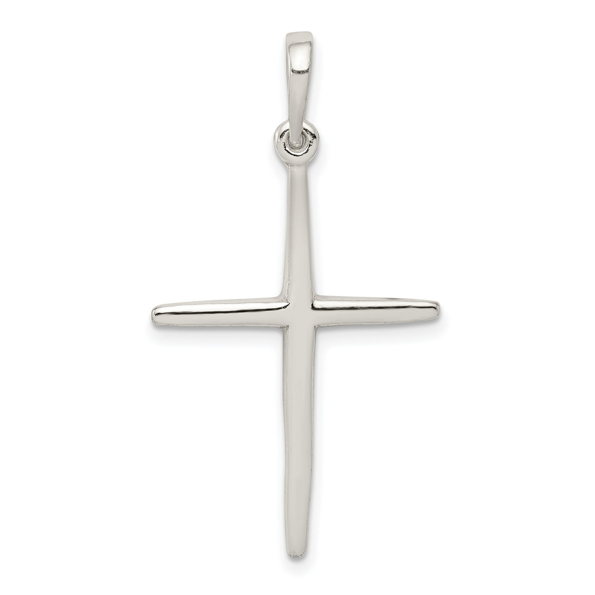 Polished Cross Charm Pendant in Real 925 Sterling Silver