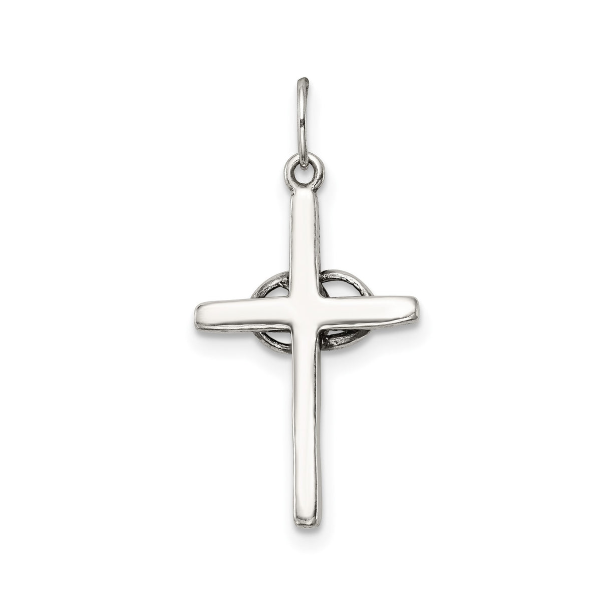 Sterling Silver Unity Cross Pendant with Interlocking Rings, Religious Charm for Men and Women