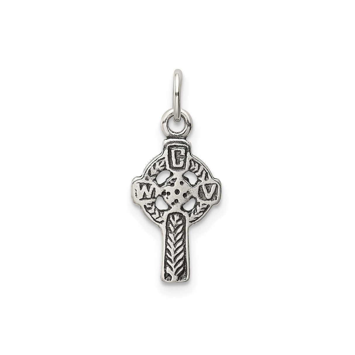 Sterling Silver Celtic Cross Pendant with Rope Motif and Spiritual Detailing